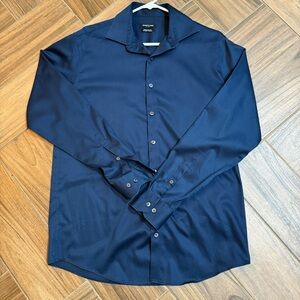 Kenneth Cole New York long sleeves dress shirt, Navy Blue